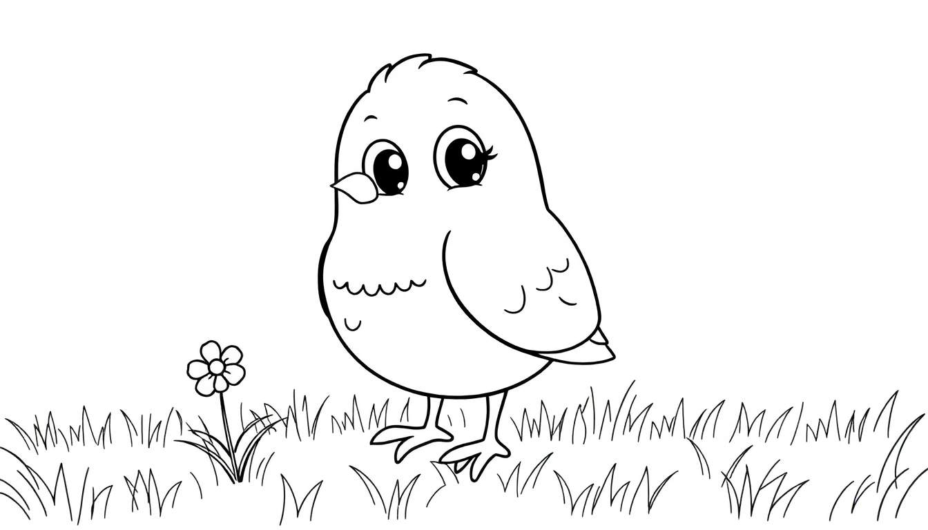 Um pássaro bonito em um color panel para colorir.