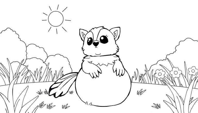 Esquilo em um color panel de grama com sol.