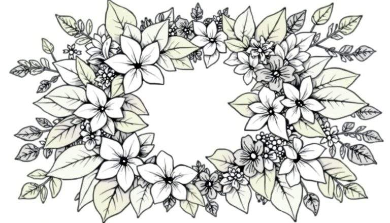Grinalda floral com color panel.