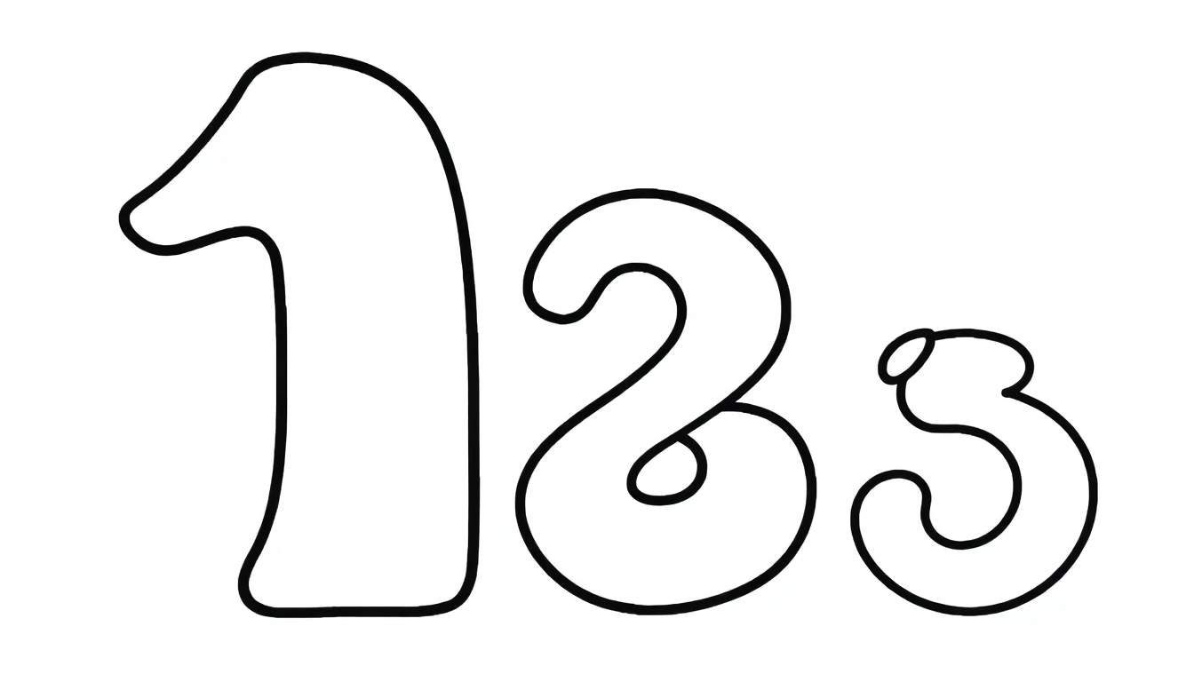 Color panel with numbers 1, 2, and 3 resembling balloons.